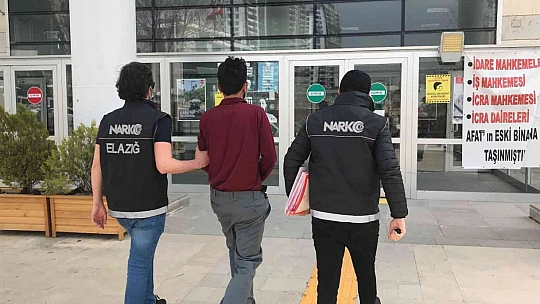 Elazığ'da uyuşturucu satarken suçüstü yakalanan şüpheli adliyeye sevk edildi