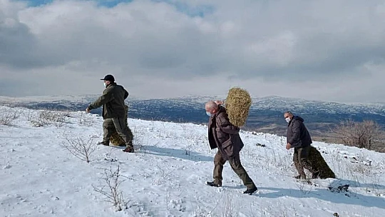 Elazığ'da yaban hayvanları için doğaya 1,5 ton yem bırakıldı