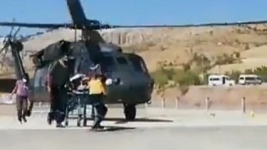 Elazığ'da yaralı, askeri helikopter ile hastaneye yetiştirildi