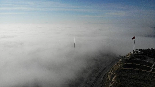 Elazığ sis denizinde kayboldu, eşsiz görüntüler oluştu