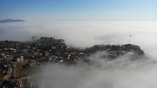 Elazığ sis denizinde kayboldu, eşsiz görüntüler oluştu