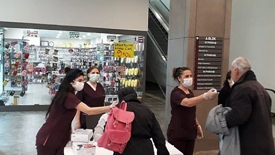 Hastaneye Giriş Yapan Herkesin Ateşi Ölçülüyor