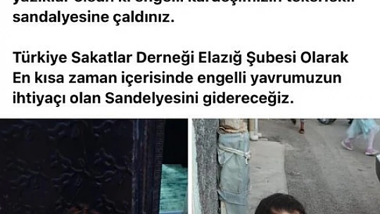 Tekerlekli sandalyesi çalınan genç kıza dernekten sevindiren hediye
