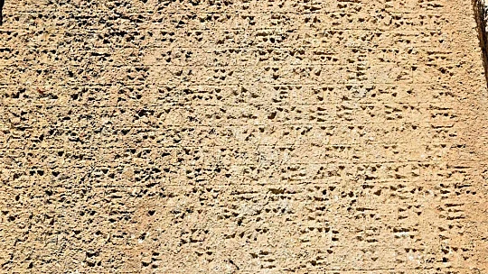 Urartular tarafından çivi yazısıyla yazılan 3 bin yıllık taş kitabe, ilk günkü ihtişamını koruyor