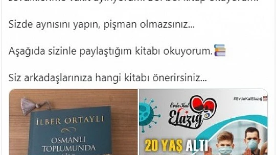 Vali Kaldırım'dan 20 Yaş altına kitap okuma çağrısı