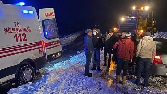 Yollar kapandı, ekipler hasta vatandaşa ulaşmak için seferber oldu