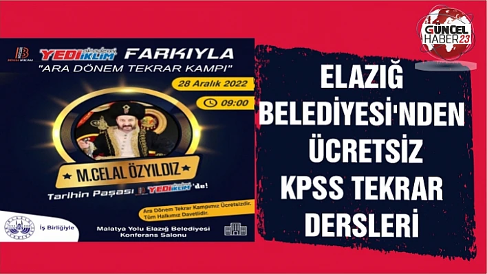 Elazığ Belediyesi'nden ücretsiz KPSS tekrar dersleri