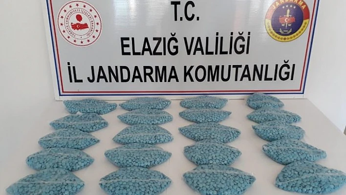 Elazığ'da 20 bin adet uyuşturucu hap ele geçirildi