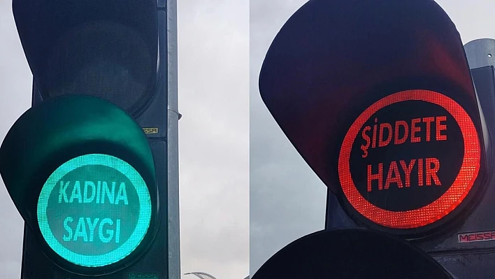 Elazığ'da trafik ışıklarında anlamlı mesaj!