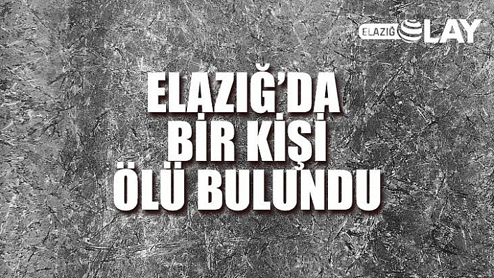 Elazığ'da bir kişi ölü bulundu