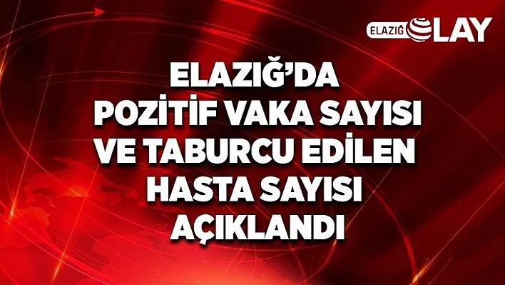 Elazığ'da kaç pozitif vaka var?