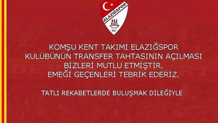 Elazığspor'un transfer yasağını kaldırması Malatya'yı da sevindirdi