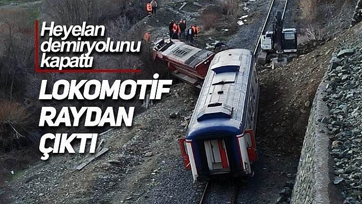 Lokomotif raydan çıktı