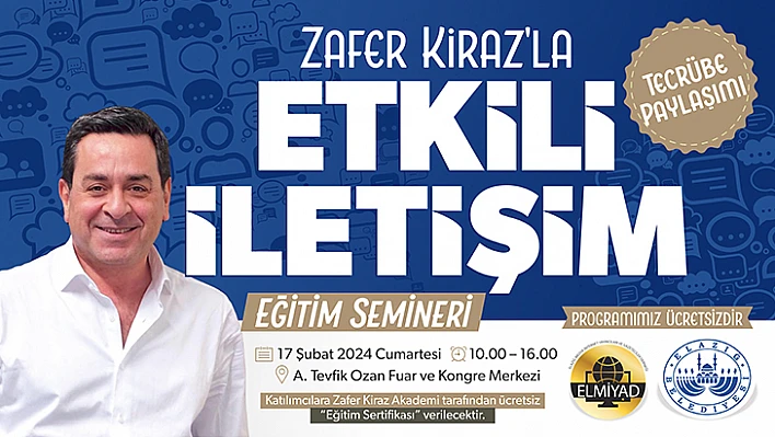 Ünlü sunucu Zafer Kiraz, Elazığ'da seminer verecek