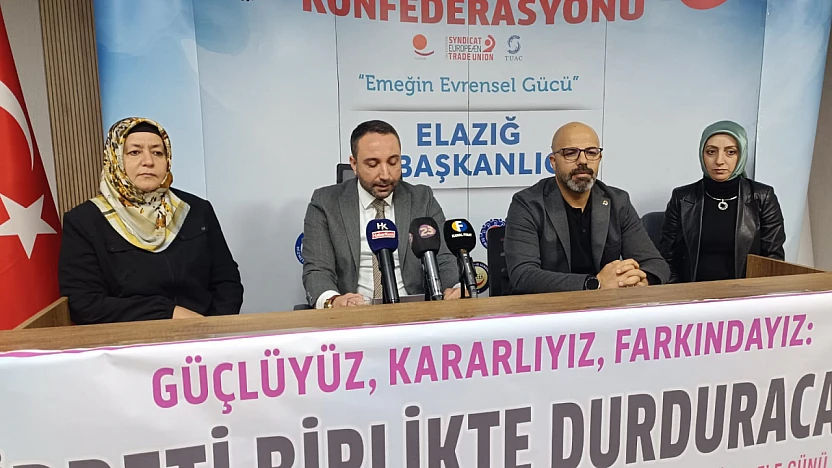 HAK-İŞ Elazığ İl Başkanlığı'ndan 25 Kasım'da Kadına Yönelik Şiddete Karşı basın açıklaması