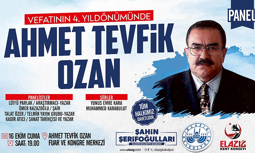 Merhum Ahmet Tevfik Ozan, vefatının 5. yılında panelle anılacak