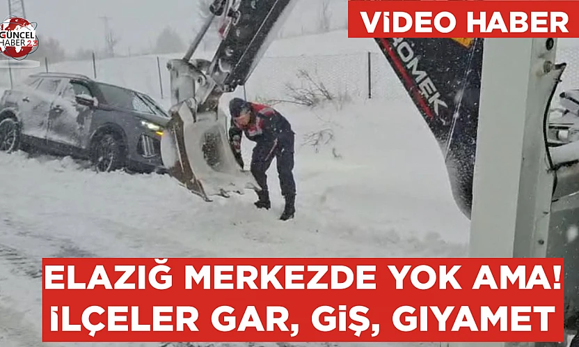 Sivrice'de mahsur kalan araçlar kurtarıldı