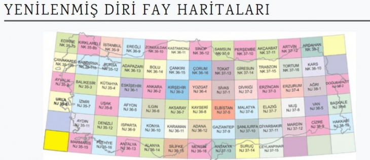 MTA Yenilenmiş diri fay haritalarını yayınladı 