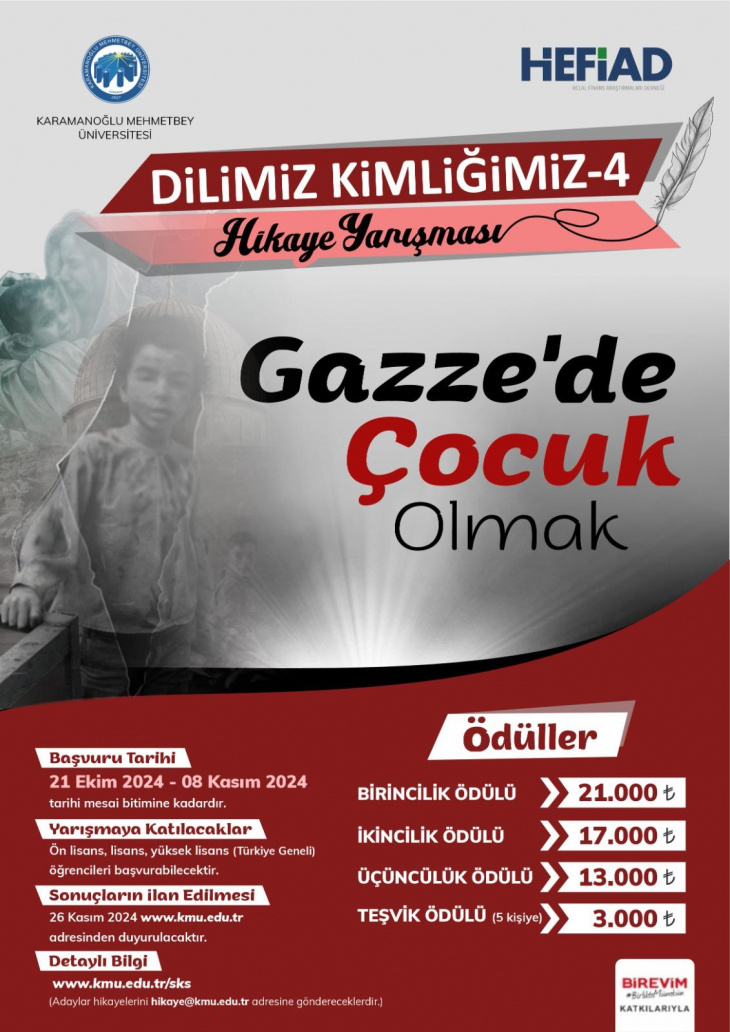 Gazze'de Çocuk Olmak konulu hikâye yarışması 